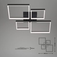 Deckenleuchte Briloner Frame 40 Watt LED Deckenlampe Fernbedienung dimmbar CCT Schwarz