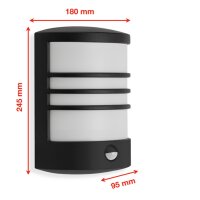 Telefunken LED Außenwandleuchte 12W Bewegungsmelder Dämmerungssensor IP44 Schwarz