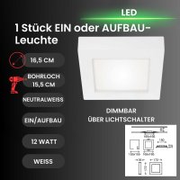 Briloner  Sky 2in1 LED Einbaulampe Aufbaulampe Dimmbar...