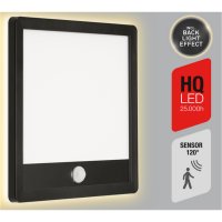 Telefunken  Außenlampe LED 15W Wandleuchte IP44 Sensor Backlight-Effekt Eckig Schwarz