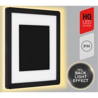 Telefunken LED Außenwandleuchte 15W Backlight-Effekt Dekorelement Eckig IP44 Schwarz