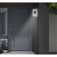 Telefunken LED Außenwandleuchte 15W Backlight-Effekt Dekorelement Eckig IP44 Schwarz