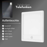 Telefunken  Außenlampe LED 15W Wandleuchte IP44...