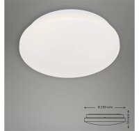 LED Deckenlampe Splash, Weiß, 12 Watt, 4000K, IP44, Ø 28,8 cm – Briloner