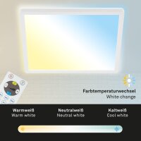 Briloner  Slim LED Panel 18W Fernbedienung Dimmbar Back Light Effekt Eckig Weiß