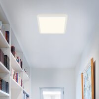 Briloner  Slim LED Panel 18W Fernbedienung Dimmbar Back Light Effekt Eckig Weiß