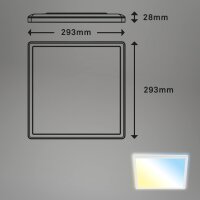 Briloner  Slim LED Panel 18W Fernbedienung Dimmbar Back Light Effekt Eckig Weiß