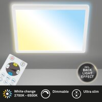 LED Deckenlampe Panel Slim, Weiß, 18 Watt, 2700 – 6500K, dimmbar, mit Fernbedienung – Briloner