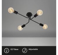 LED Deckenleuchte Kuglo, Schwarz, 4x60W (exkl.), 66 x...