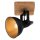 Briloner  Barnim Wandlampe 1-flammig Schwenkbar Spot Holz Schwarz-Gold