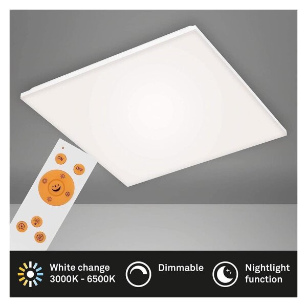 LED Deckenleuchte Panel Frameless, Weiß, 38 Watt, 3000 – 6500K, dimmbar – Briloner