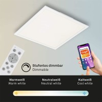 B-Kartonage Deckenlampe Briloner Panel LED Smart Home W-Land Fernbedienung RGB