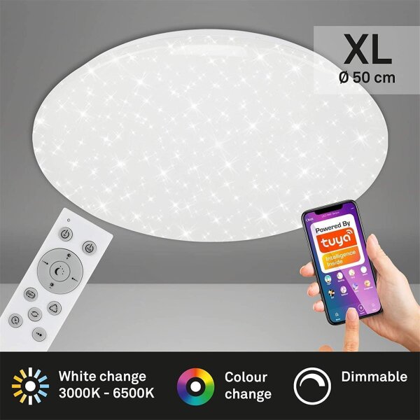 Deckenleuchte Briloner Sternenhimmel Deckenlampe WIFI App-Steuerung RGB SmartHome