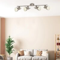 Deckenleuchte Briloner 4xE14 79CM Deckenlampe Schwenkbar Strahler Metall Spot Silber Weiß