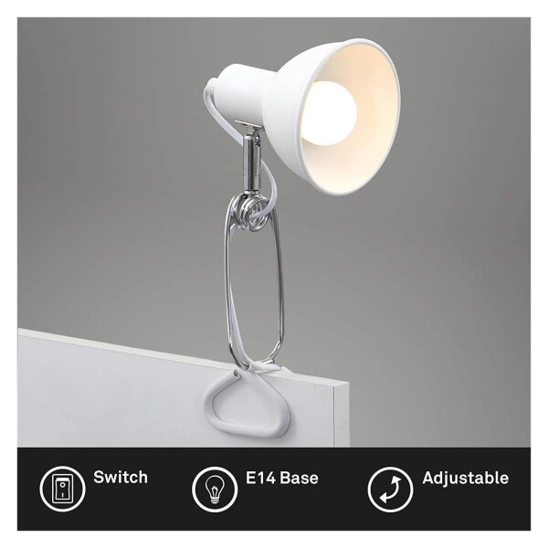 Briloner  Fix Klemmlampe Schwenkbar Spot Weiß