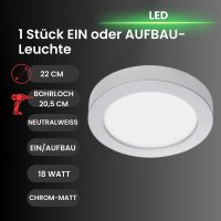 Briloner  Sky 2in1 LED Einbaulampe Aufbaulampe 18W Rund...