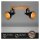 2-flammiger Deckenstrahler Barnim, Braun / Schwarz-Gold, 2x25W (exkl.), schwenkbar – Briloner