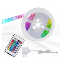 LED-Stripe LED RGB Lichtband, 300 cm, 12 Watt, dimmbar, mit Fernbedienung – Briloner