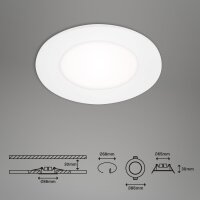 Briloner Flat In LED Einbaulampe 3er Set Neutralweiß Rund Weiß