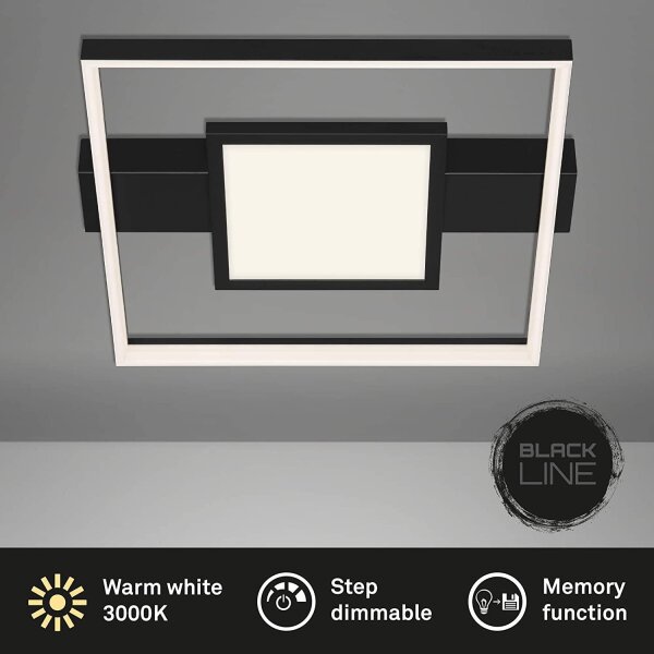 Deckenleuchte Briloner Frame LED Schwarz Lichteffekt Deckenlamp