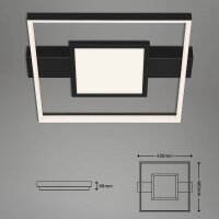 Deckenleuchte Briloner Frame LED Schwarz Lichteffekt Deckenlamp