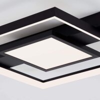 LED Deckenleuchte Frame, Schwarz, 38 Watt, 3000K, dimmbar, 43,5 x 40 x 6,6 cm – Briloner