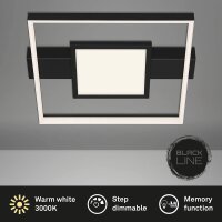 LED Deckenleuchte Frame, Schwarz, 38 Watt, dimmbar, 43,5...