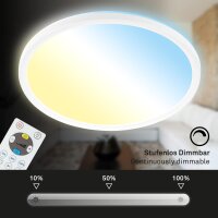 Deckenlampe Briloner Slim Panel LED 18W Fernbedienung Backlight