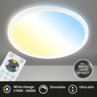 LED Deckenlampe Panel Slim, Weiß, 18 Watt, 2400lm, mit Fernbedienung – Briloner