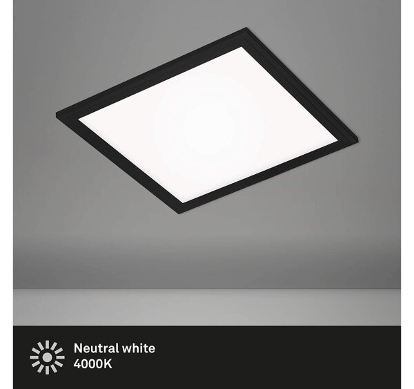 Briloner  LED Simple Panel Deckenlampe Neutralweiß Schwarz 29,5 cm