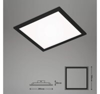 Briloner  LED Simple Panel Deckenlampe Neutralweiß Schwarz 29,5 cm