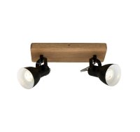Strahler Briloner  Abbo Deckenlampe Spot Schwenkbar Holz Schwarz
