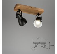 Strahler Briloner  Abbo Deckenlampe Spot Schwenkbar Holz Schwarz