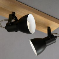 Strahler Briloner Holz Schwarz Metall 3 flammig Spot Deckenlampe Deckenleuchte