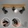 Strahler Briloner Holz Schwarz Metall 3 flammig Spot Deckenlampe Deckenleuchte