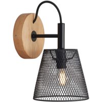 Wandleuchte Briloner Taunus Metall Schwarz  Holz Wandlampe