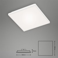 Deckenleuchte Briloner Frameless LED 12W 29,5CM Deckenlampe Dimmbar CCT Panel Fernbedienung Eckig Weiß