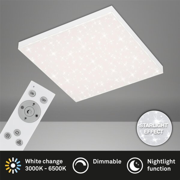 LED Deckenleuchte Panel Frameless, Weiß, 24 Watt, 3000 – 6500K, dimmbar – Briloner