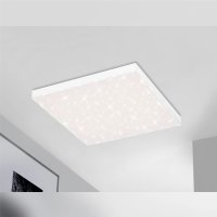 Briloner LED Deckenleuchte 24W Frameless Sternenhimmel Panel CCT Fernbedienung Dimmbar Deckenlampe Eckig Weiß