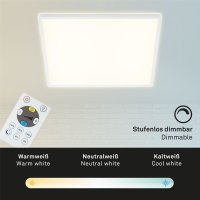 Deckenlampe Briloner Slim Fernbedienung Panel 22W warm-kaltweiß