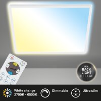 LED Deckenlampe Panel Slim, Weiß, 22 Watt, 3000lm, mit Fernbedienung, IP20 – Briloner
