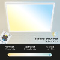 LED Deckenleuchte Slim, Weiß, 22 Watt, mit Fernbedienung, IP20, 42 x 42 x 2,9 cm – Briloner