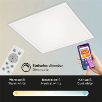 Briloner Deckenleuchte Smart Home LED 40W RGB CCT Fernbedienung Deckenlampe Dimmbar Panel Weiß