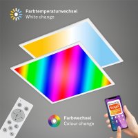 Briloner Deckenleuchte Smart Home LED 40W RGB CCT Fernbedienung Deckenlampe Dimmbar Panel Weiß