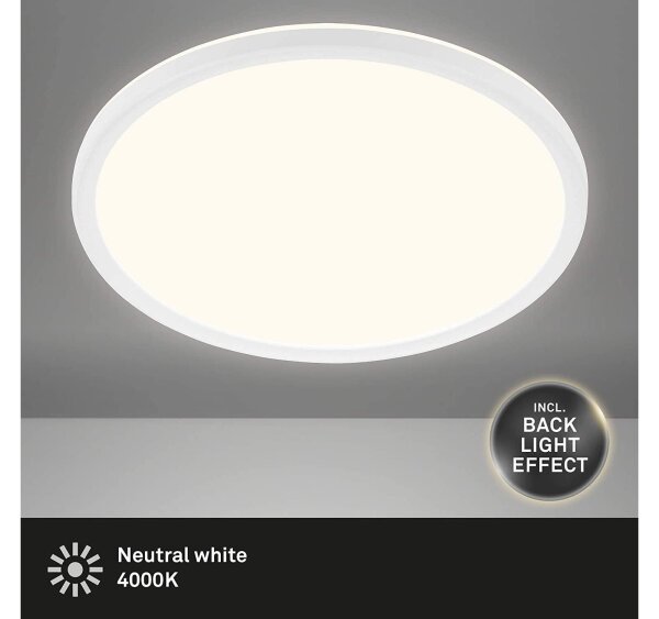 LED Deckenlampe Panel Slim, Weiß, 30 Watt, 4000K, Ø 48 cm – Briloner