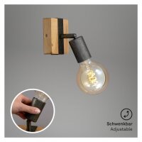 Briloner  Wood Basic Wandlampe 1-flammig Spot Schwenkbar...