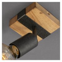 Briloner  Wood Basic Wandlampe 1-flammig Spot Schwenkbar Strahler Holz Gunmetal