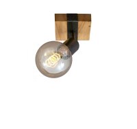 Briloner  Wood Basic Wandlampe 1-flammig Spot Schwenkbar Strahler Holz Gunmetal
