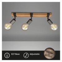 Deckenleuchte Briloner Wood Basic Deckenlampe 3-flammig...