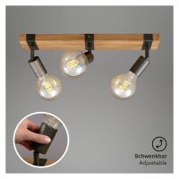 Deckenleuchte Briloner Wood Basic Deckenlampe 3-flammig...